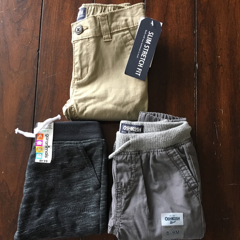 Lot of 3 New 6/9 months baby boy pants